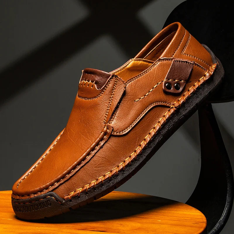 Men's Handmade Loafers - Breathable Slip-On Casual Driving Shoes Plus Size