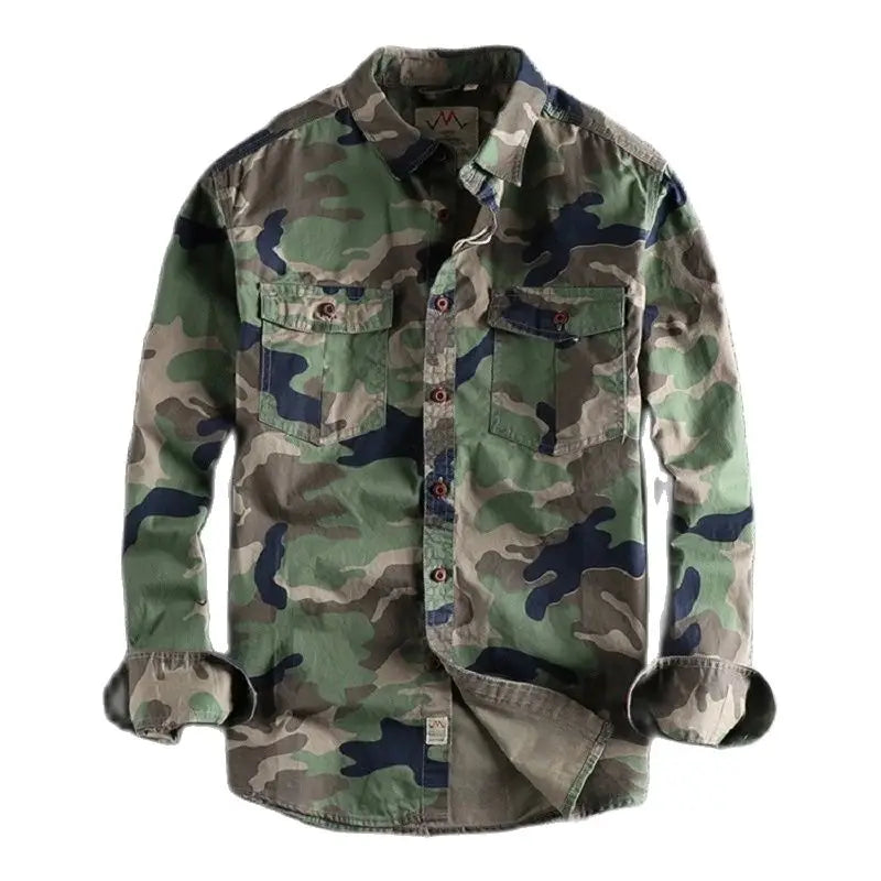 CAMO CARGO - Men's Camouflage Cargo Shirt - Military Style, 100% Cotton