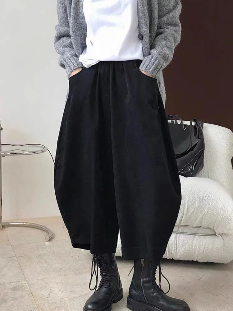 COTTON HAREM PANTS WOMEN - High Waist Elastic, Loose Bloomers, 7 Colors - Easy Days