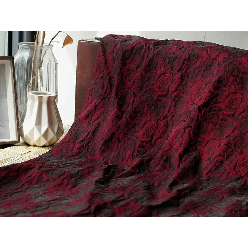 3D Rose Jacquard Fabric – 160cm Wide, 10 Colors