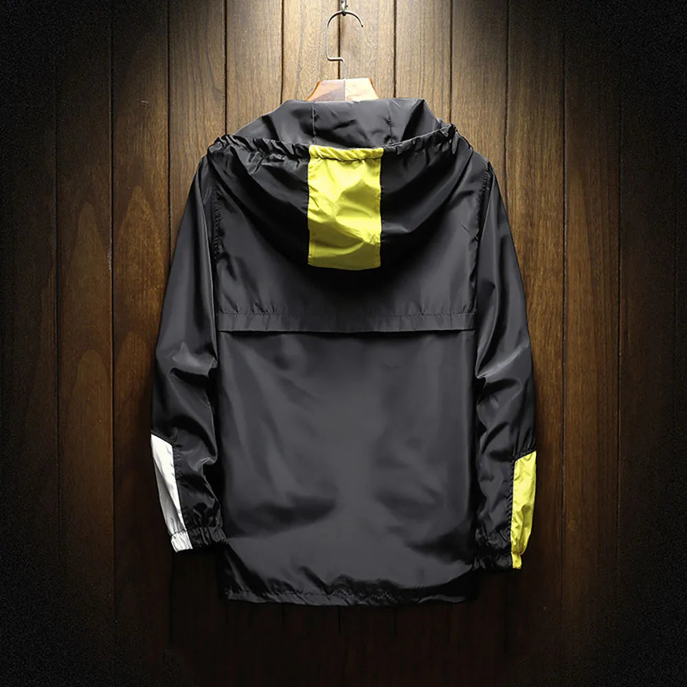 COLORBLOCK WIND - Men's Colorblock Hooded Windbreaker Pullover Quick-Dry - 4 Colors, M–5XL