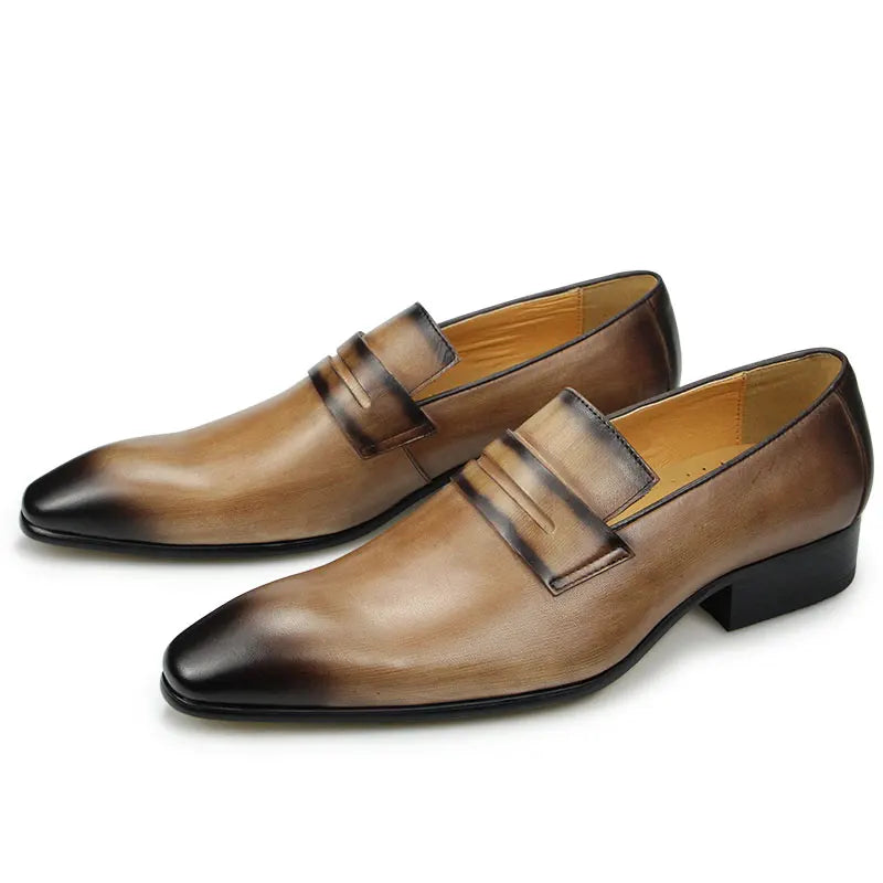 VELOUR STEP - Men's Luxury Cowhide Leather Loafers - Comfortable Formal & Daily Dress Shoes
