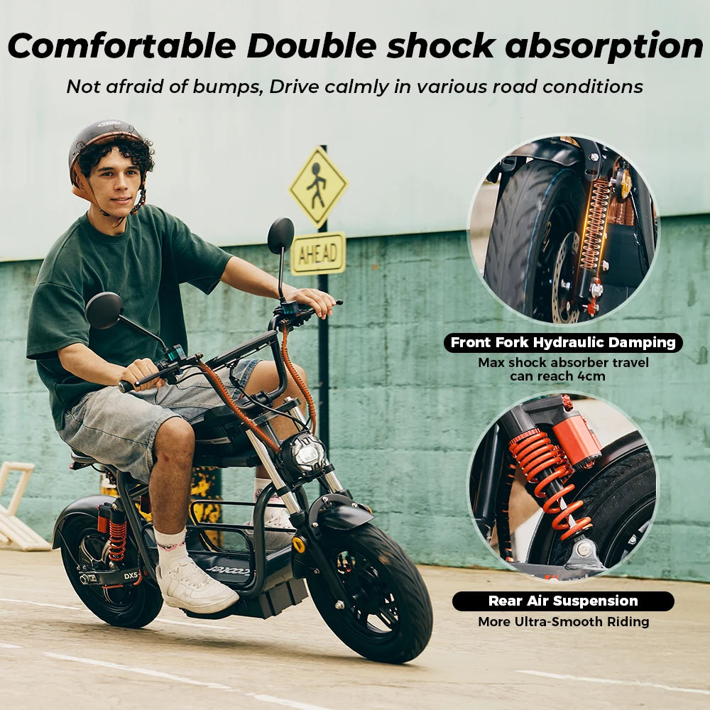 DX5 ELECTRIC SCOOTER - 72 KM Range, NFC Unlock - Confident Commutes