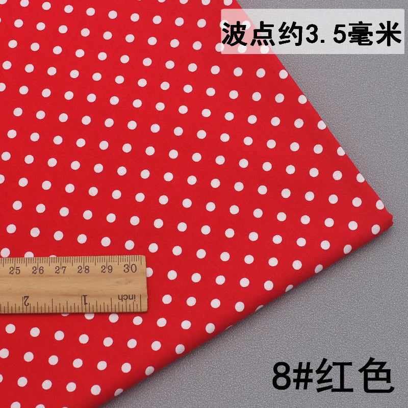 Pure Cotton Polka Dot Poplin Fabric Thin Upholstery By the Meter for Clothes Shirts Pants Skirts Dresses DIY Sewing Soft Textile