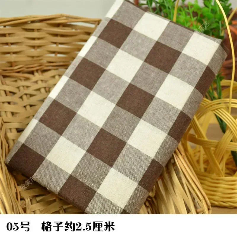 YARN-DYED COTTON PLAID FABRIC - Combed Weave, 145cm Wide - Warm Textures