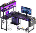 COLESHOME L-DESK PRO - L-Shaped Gaming Desk 110x80cm LED + Plugs - Same Corner. Better Price.