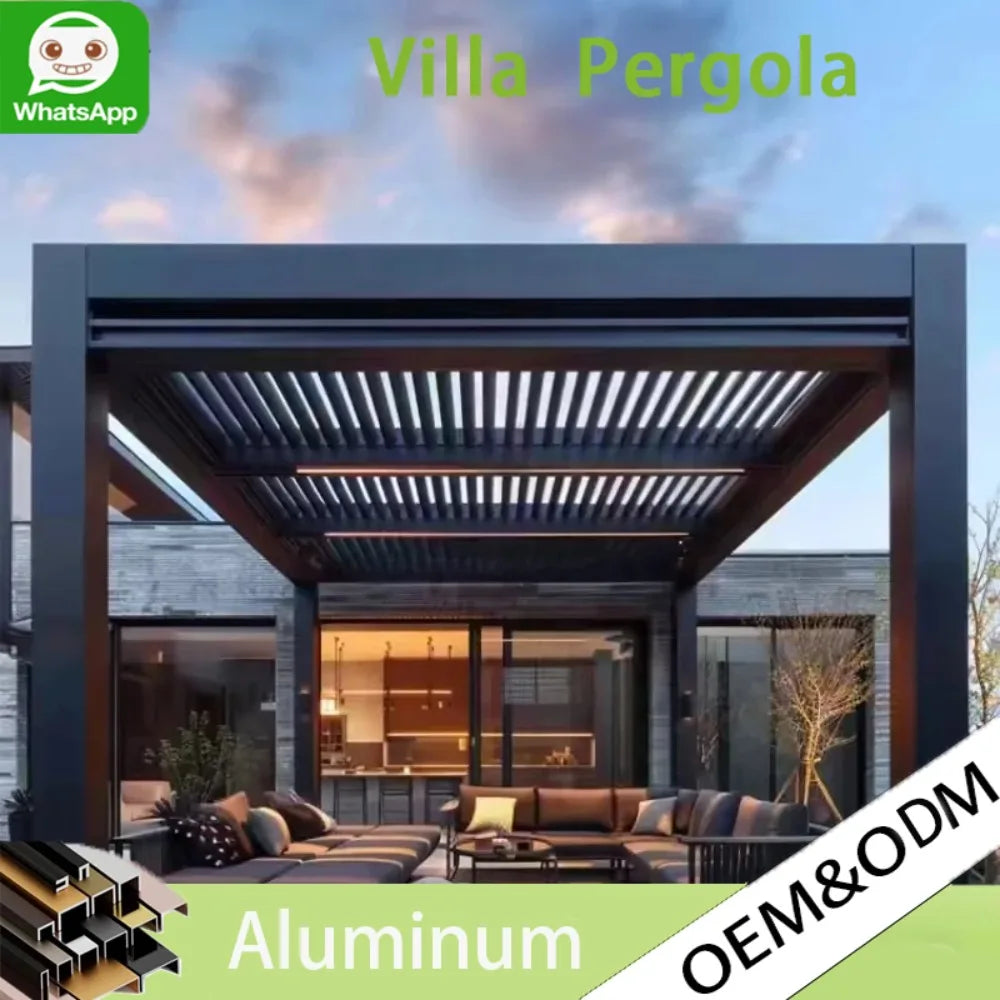 ELECTRIC ALUMINUM PERGOLA - 3x3m to 4x4m - Weatherproof Outdoor Shade
