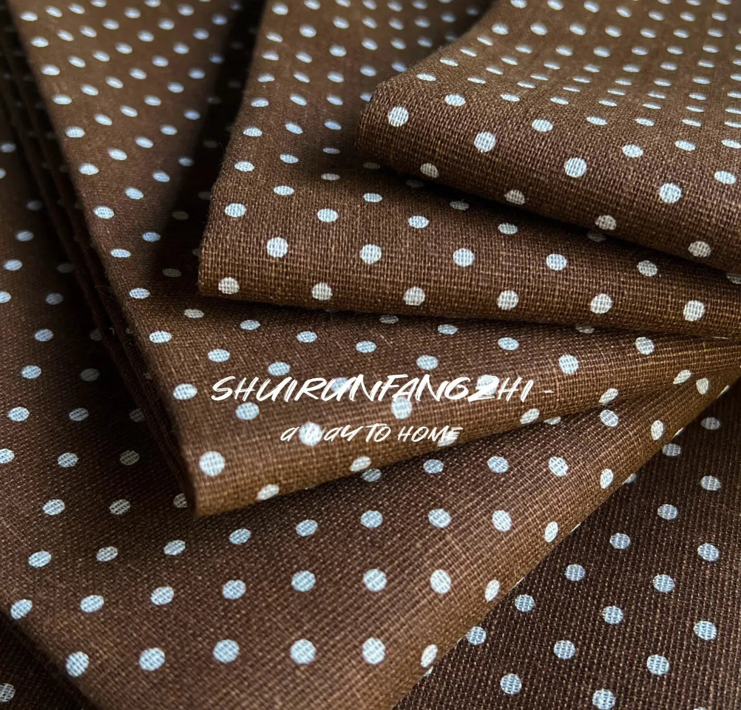 Polka Dot Cotton Linen Fabric Coarse Burlap Texture Rustic for Sofa Curtain Tablecloth Pillow DIY Sewing Accessories