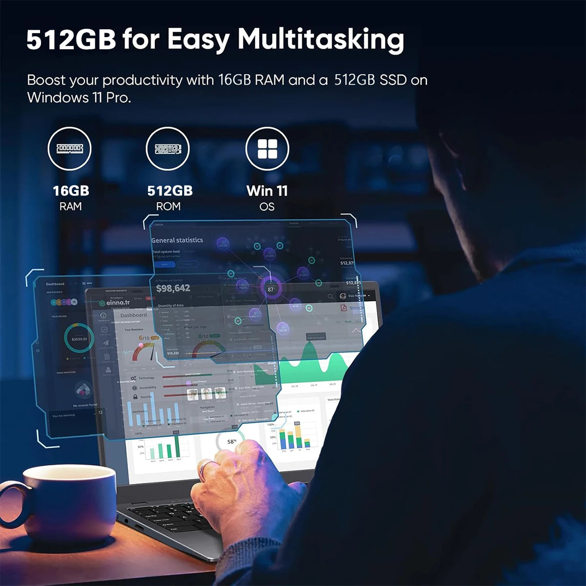 ACEKAMAS 15.6" i9 Laptop - 1080P FHD Business & Creator
