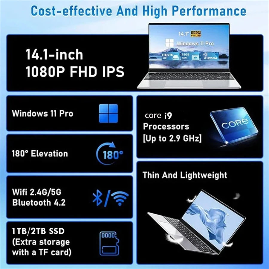 2026 Portable Gaming Laptop – Core i9 10980HK, 16GB RAM, 1/2TB SSD, Windows 11 Pro