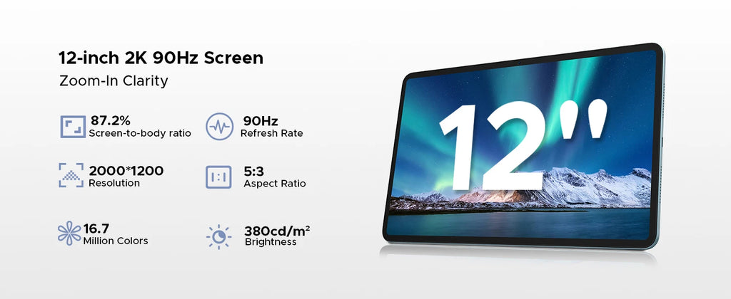 DOOGEE Tab G6 Pro 12" 2K - Android 16 Gemini AI, 8GB+128GB, 4G LTE