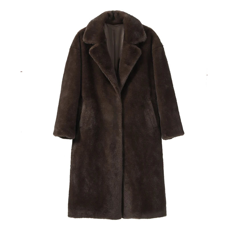 Neo Mint Faux Mink Fur Coat - Crystal Hooks X-Long