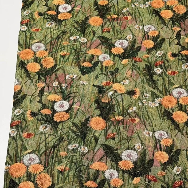 FLORAL CHENILLE JACQUARD FABRIC - Polyester-Cotton, 148cm Wide - Rich Rooms