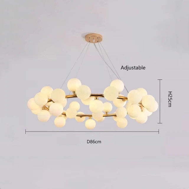 Glass Ball Chandelier – Gold/Black, 8–45 Heads, Scandinavian