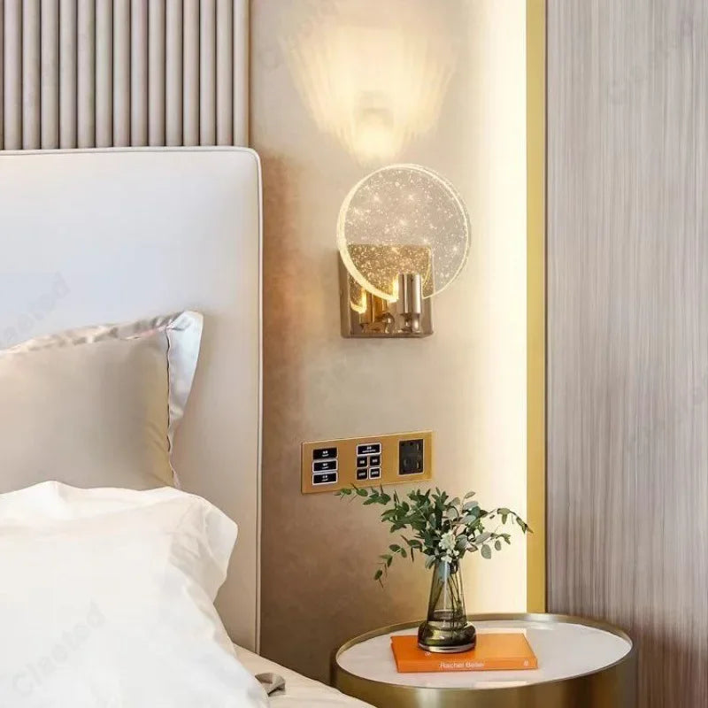 Crystal LED Wall Sconce – Gold/Silver, 2 Sizes, Touch Switch