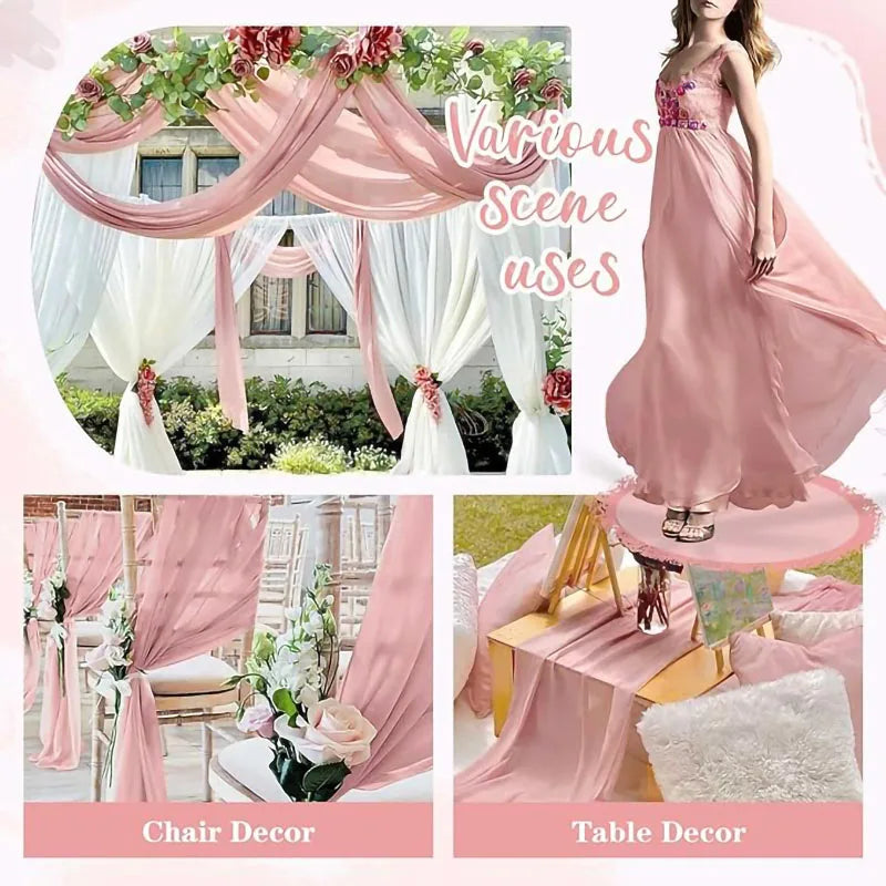 Solid Chiffon Fabric – 145cm Wide, 16 Colors