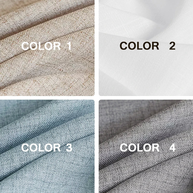 LINEN SEMI-BLACKOUT CURTAINS - Solid Color Custom Size Panel - Soft & Light-Filtering