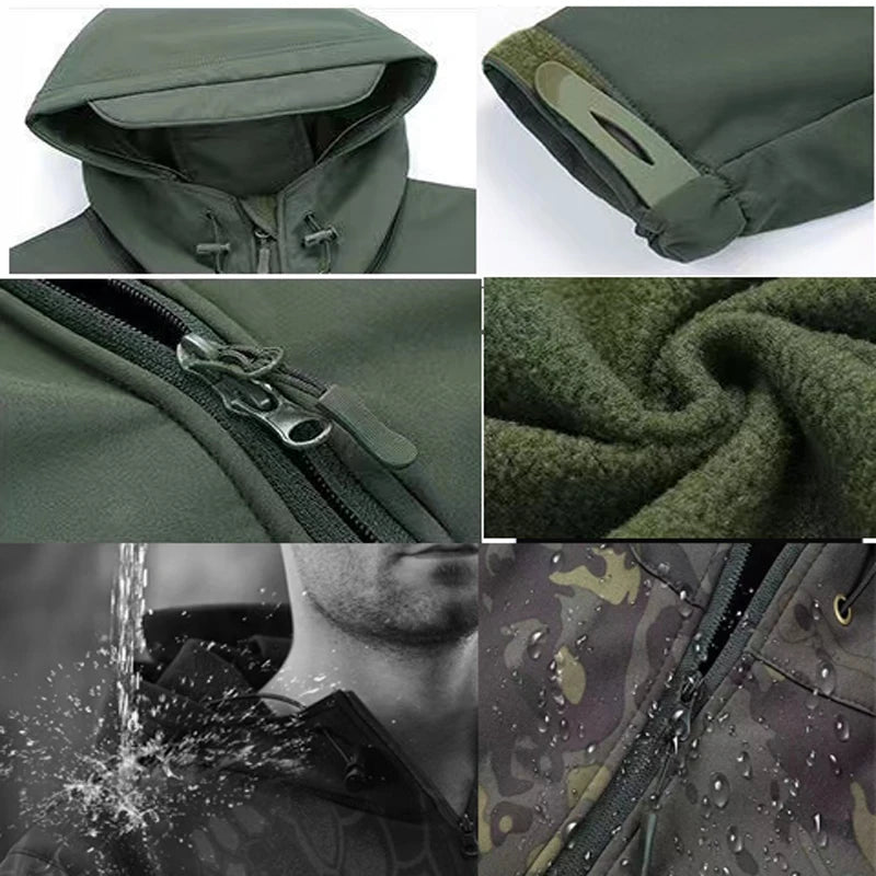 TRAIL GUARD - Men's Softshell Fleece Cargo Jacket - Waterproof, 5 Colors, S-5XL