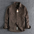 COLOR WAVE - Men's Cotton Casual Shirt - 10 Colors, Long Sleeve, Spring Autumn