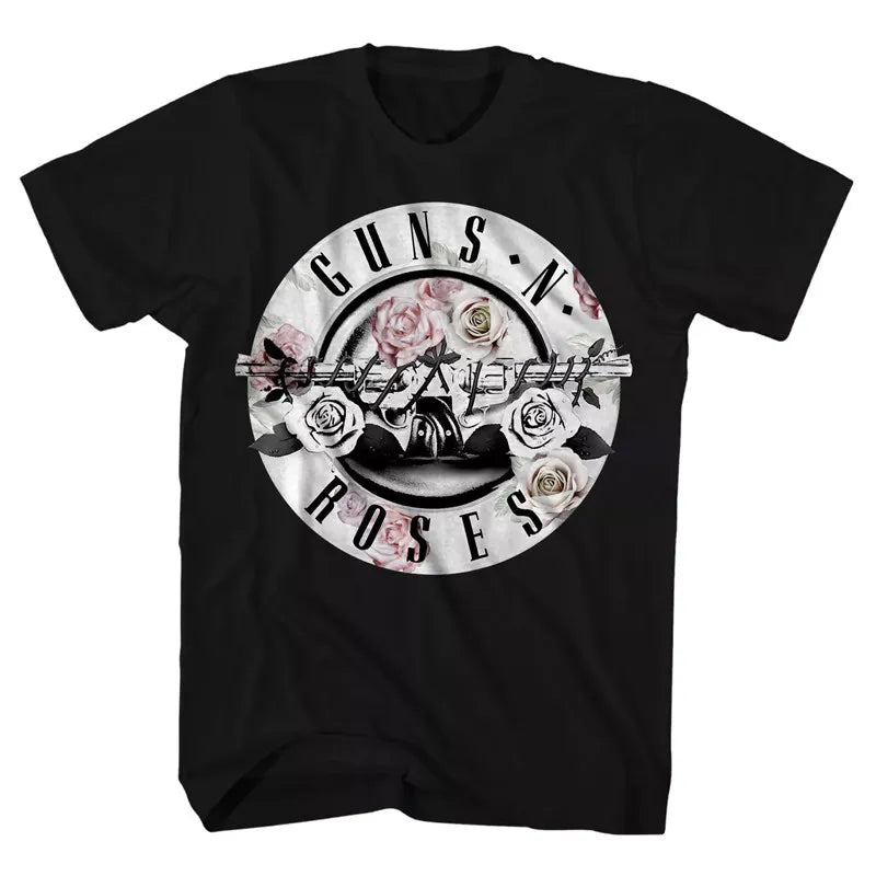 Guns N' Roses T-Shirt - Pistol Rose Rock Band Vintage Tee