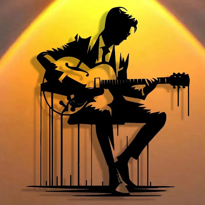 Metal Guitar Wall Art - Abstract Music Silhouette - Café Vibe