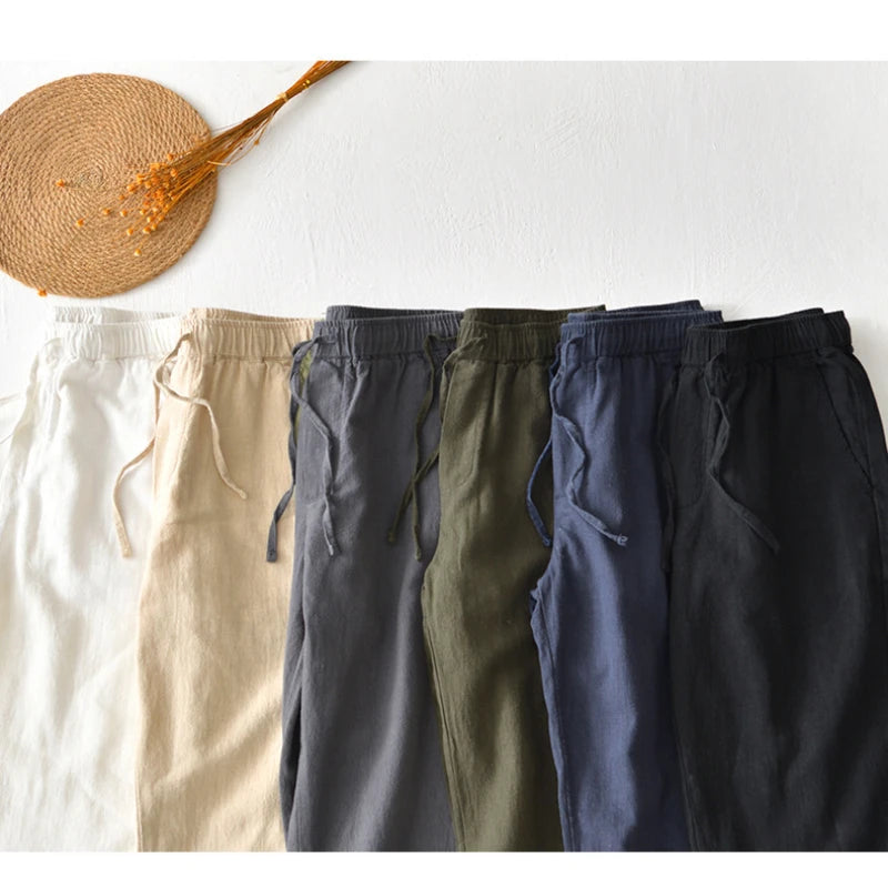 LINEN EASE - Men's Drawstring Linen Casual Pants - 7 Colors, M–4XL