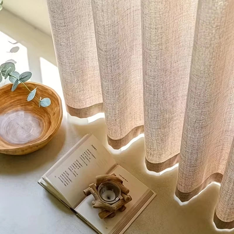 LINEN-LOOK SHEER CURTAINS - Soft 200gsm Voile Panel, 3 Headings - Hazy Light, Easy Mornings