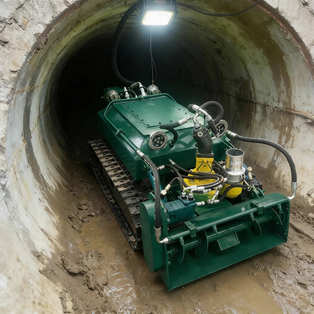 RUBBER-TRACKED DREDGING ROBOT - 500/600 mm Width - Underwater Pipe Cleaning