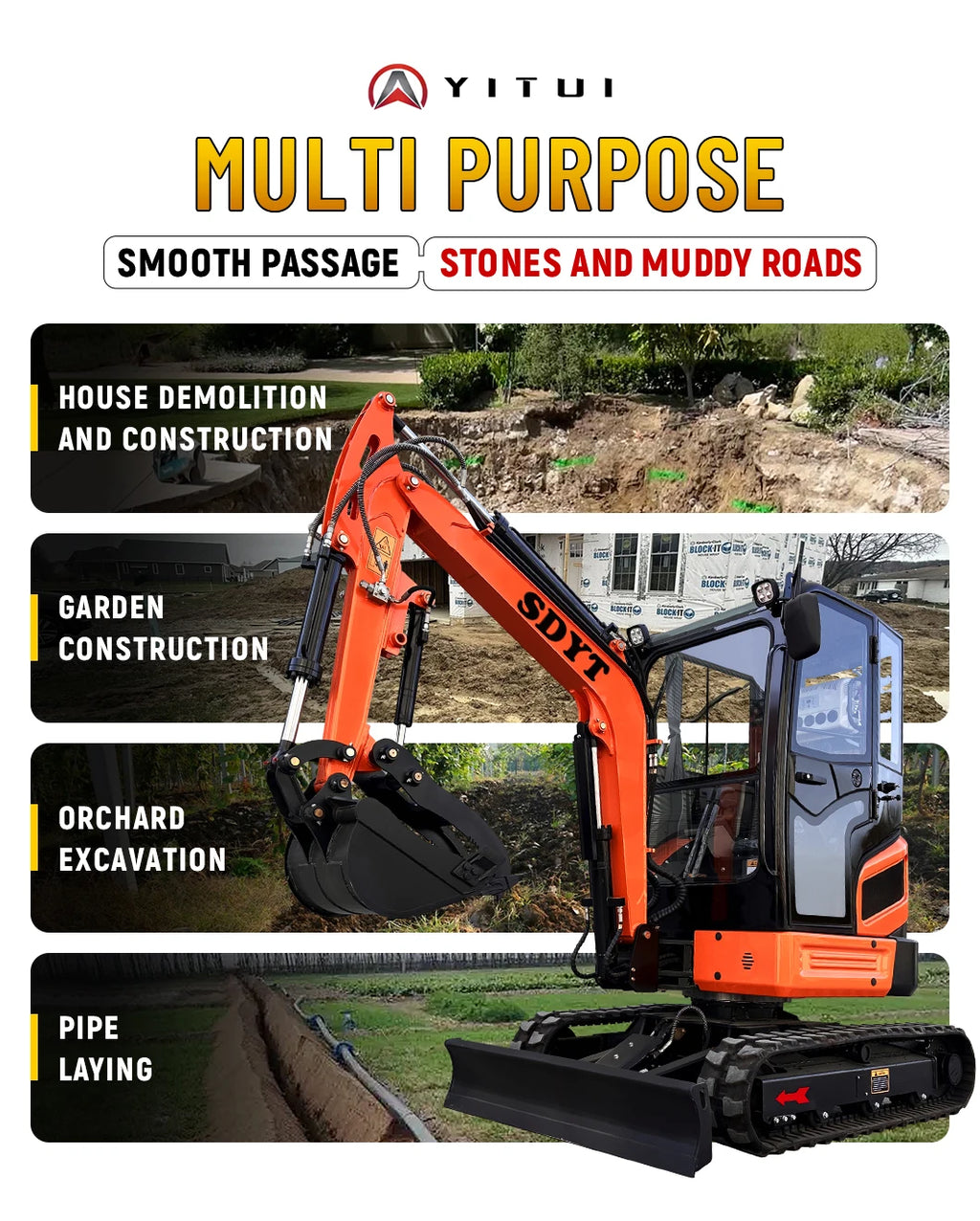 YITUI Mini Excavator - YT08-YT26 - Kubota