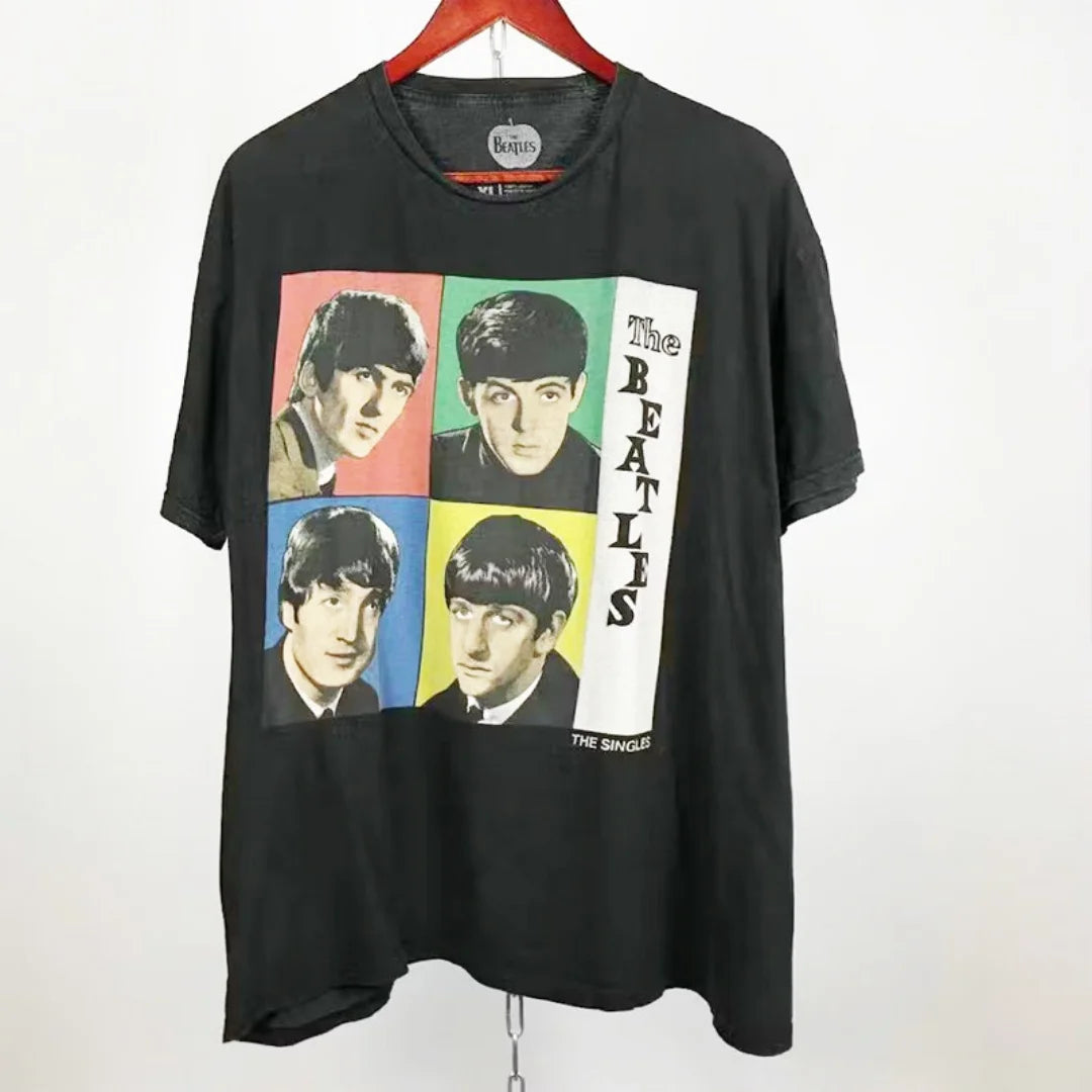 The Beatles T-Shirt Union Jack Vintage Rock Retro Tee