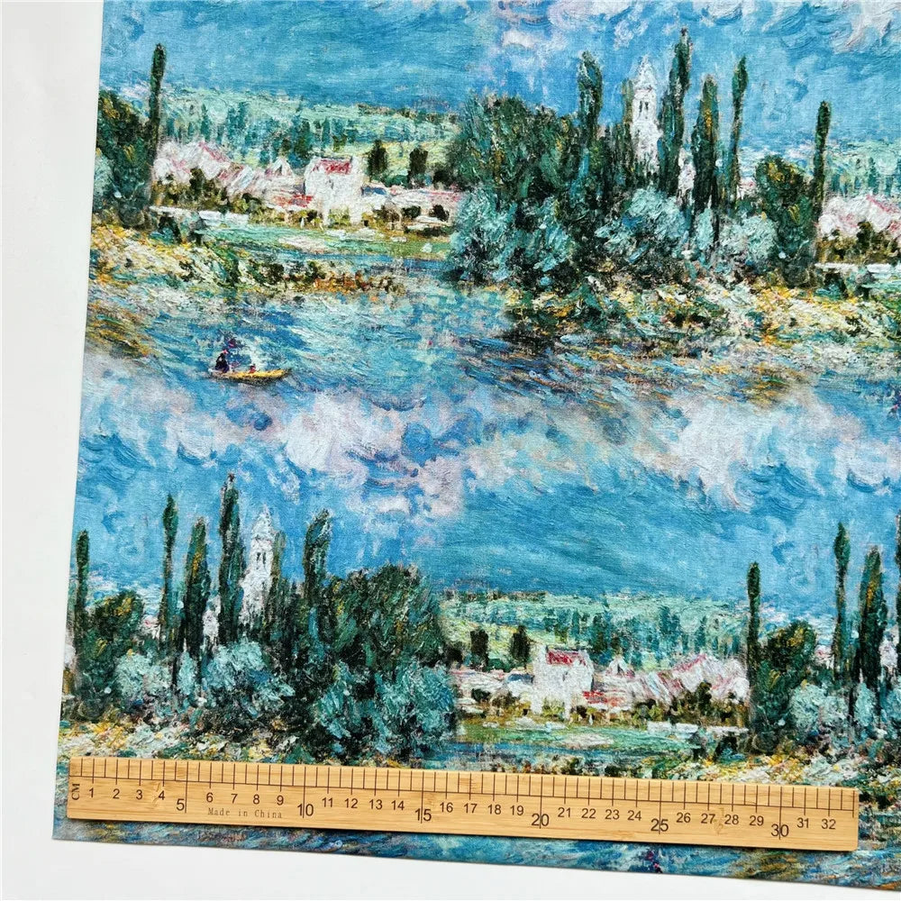 OIL PAINTING PRINT COTTON FABRIC - 105cm Wide, 20 Designs - Craft Canvas