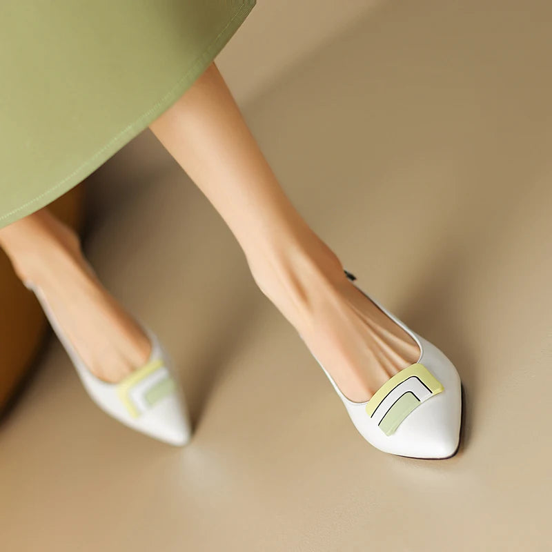 【JOCHEBED HU】Summer Genuine Leather Chunky Sandals Sexy Women High Heels Shoes New Brand Party Designer Slingback Pumps 33-46