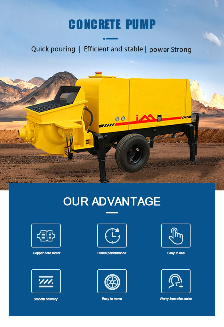YG Mini Concrete Pump Mixer - 22 m³/h - Trailer-Mounted