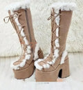 Platform Wedge Snow Boots – Plush Lined Mid-Calf