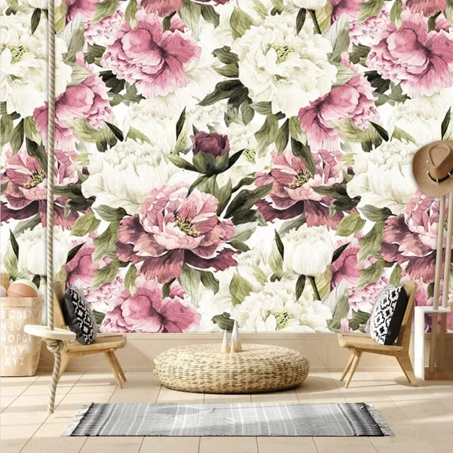 Custom Floral Nature Wall Mural – Peel & Stick or Non-Woven