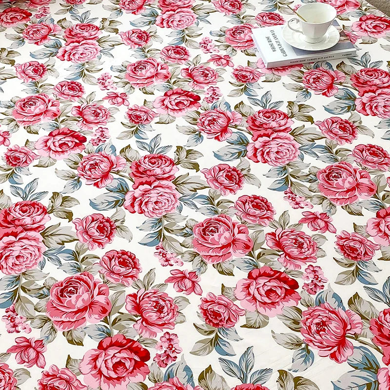 BLOOM FLAT SHEET - Red Flower Printed Bed Sheet - Soft, Vivid & Made to Last