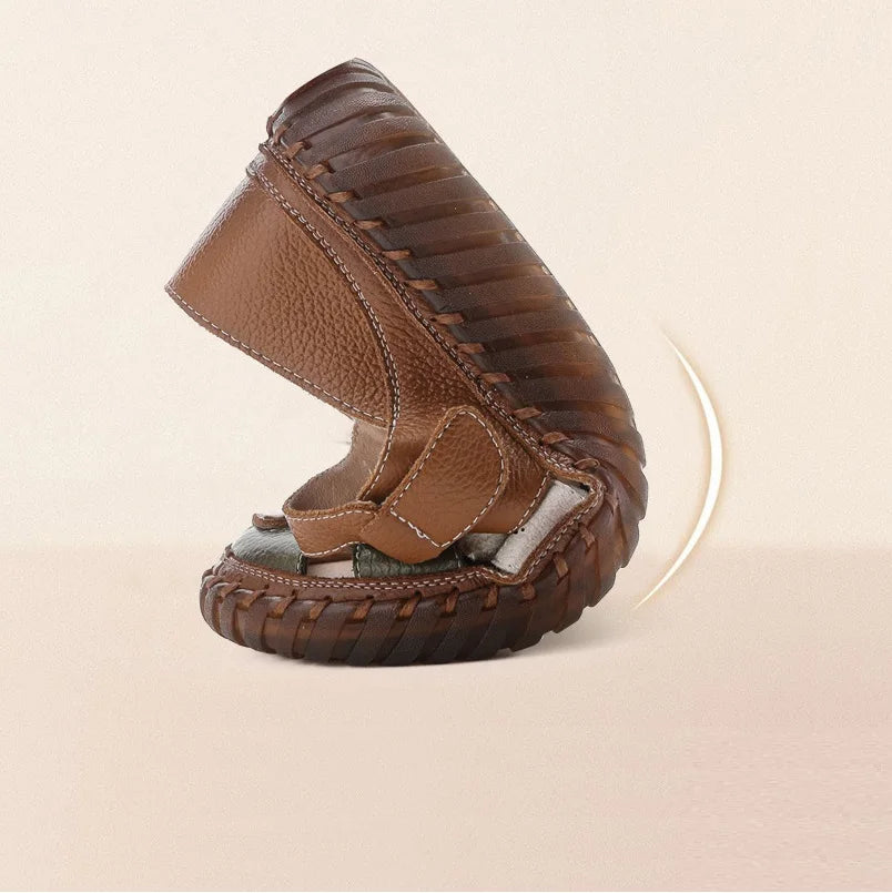 New patches gladiator sandals women's handmade bohemian shoes big size 43 woman real leather sandal ladies patchwork strap flats