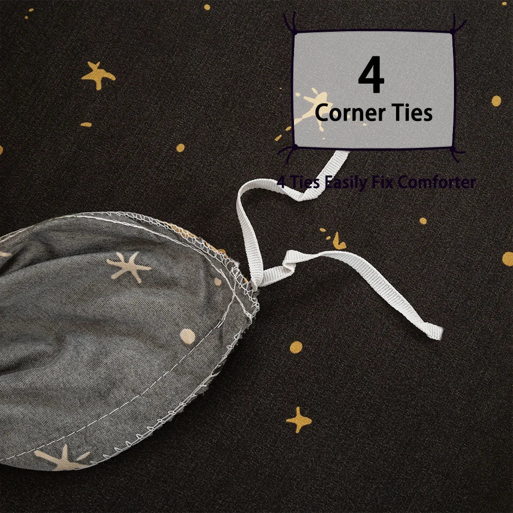 COSMIC DREAMS - Moon & Star Duvet Cover Set - Reversible, Soft & All-Season