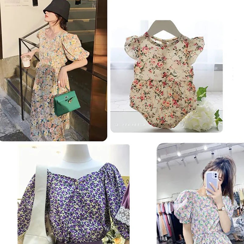 FLORAL PATCHWORK POPLIN - Pure Cotton - Soft Sewing Fabric
