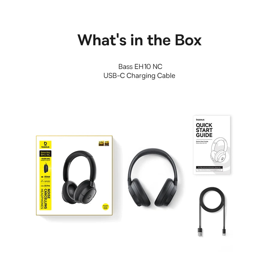 Baseus EH10 ANC Wireless Headphones – 45dB Adaptive Hi-Res LDAC Bluetooth 6.0 80H