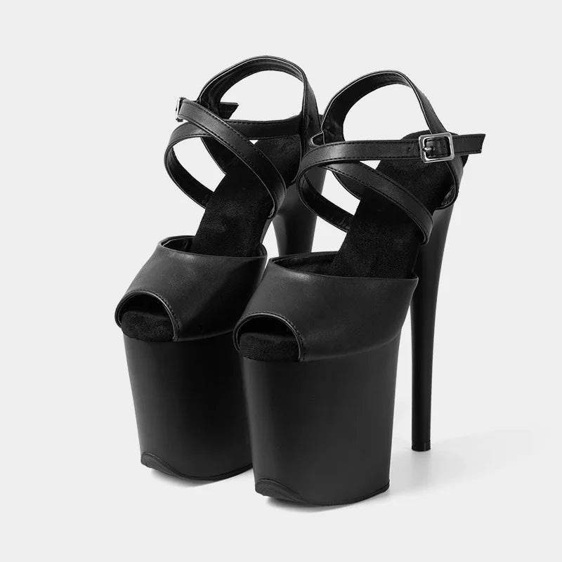 8-inch Sexy Super High Heels Transparent Crystal Wedding Pole Dance Shoes 20CM Stiletto Waterproof Platform Sandals Summer