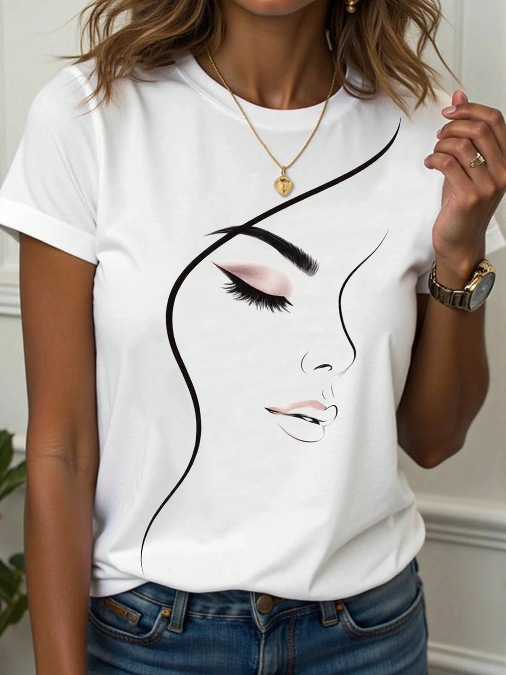 Abstract Face Gradient Color 3D Print T-Shirts Women's Casual Short Sleeve T Shirt O-Neck Tees Harajuku Y2K Tops Female Clothing