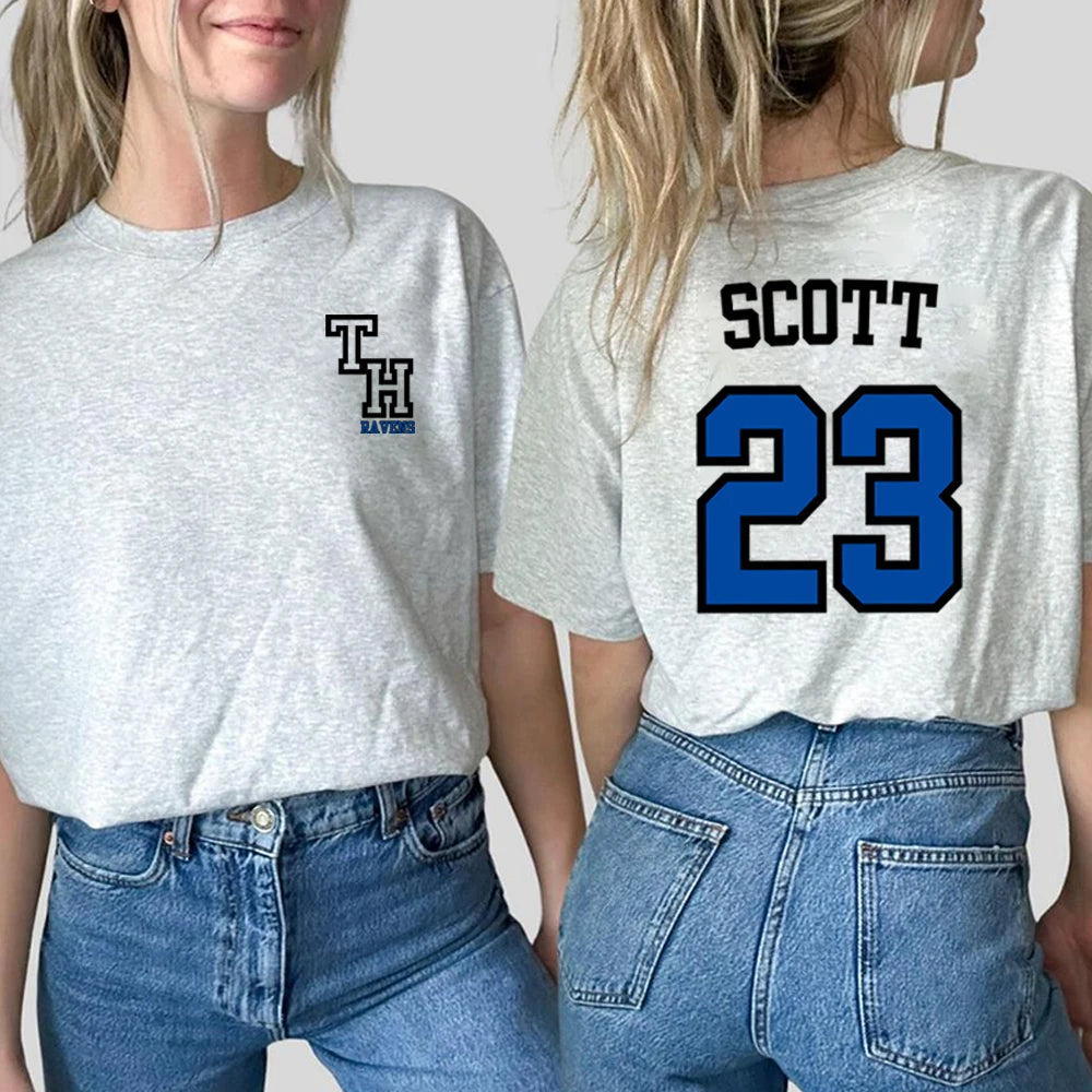 TREE HILL RAVENS Scott 23 T-shirt One Tree Hill Merch Nathan Scott Shirt North Carolina Tees Tv Show OTH Merch 2 Side Print Tops
