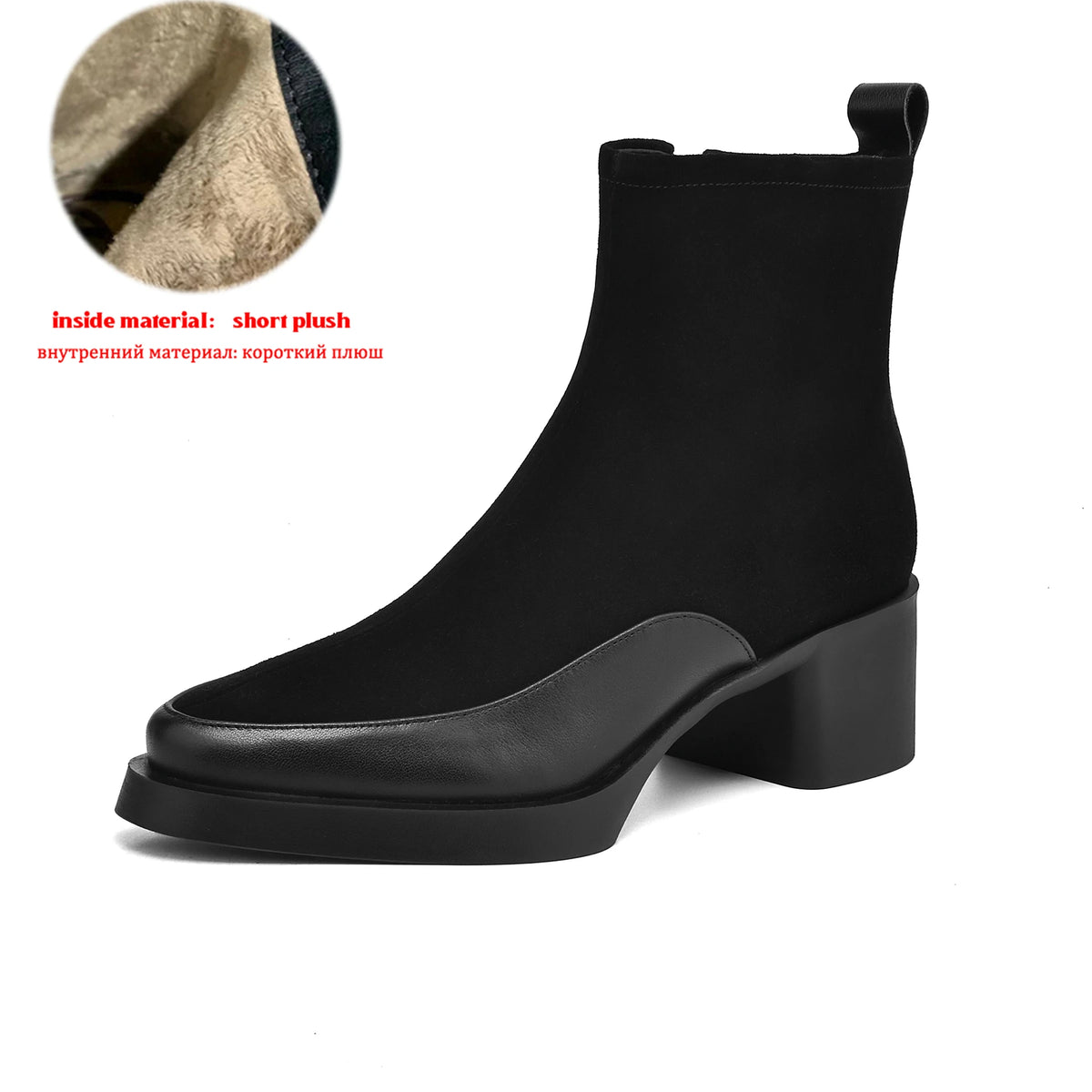 SUEDE LUXE - Women's Cow Suede Platform Ankle Boots - High Heel, Round Toe, Winter