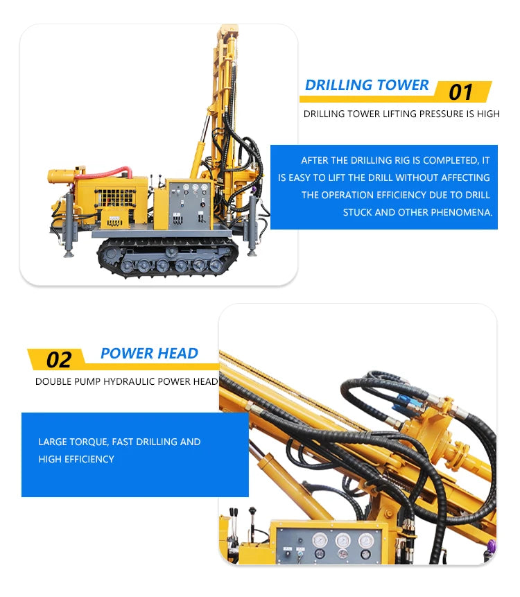 Hydraulic Water Well Drilling Rig - 500 m - Air/Water Drill