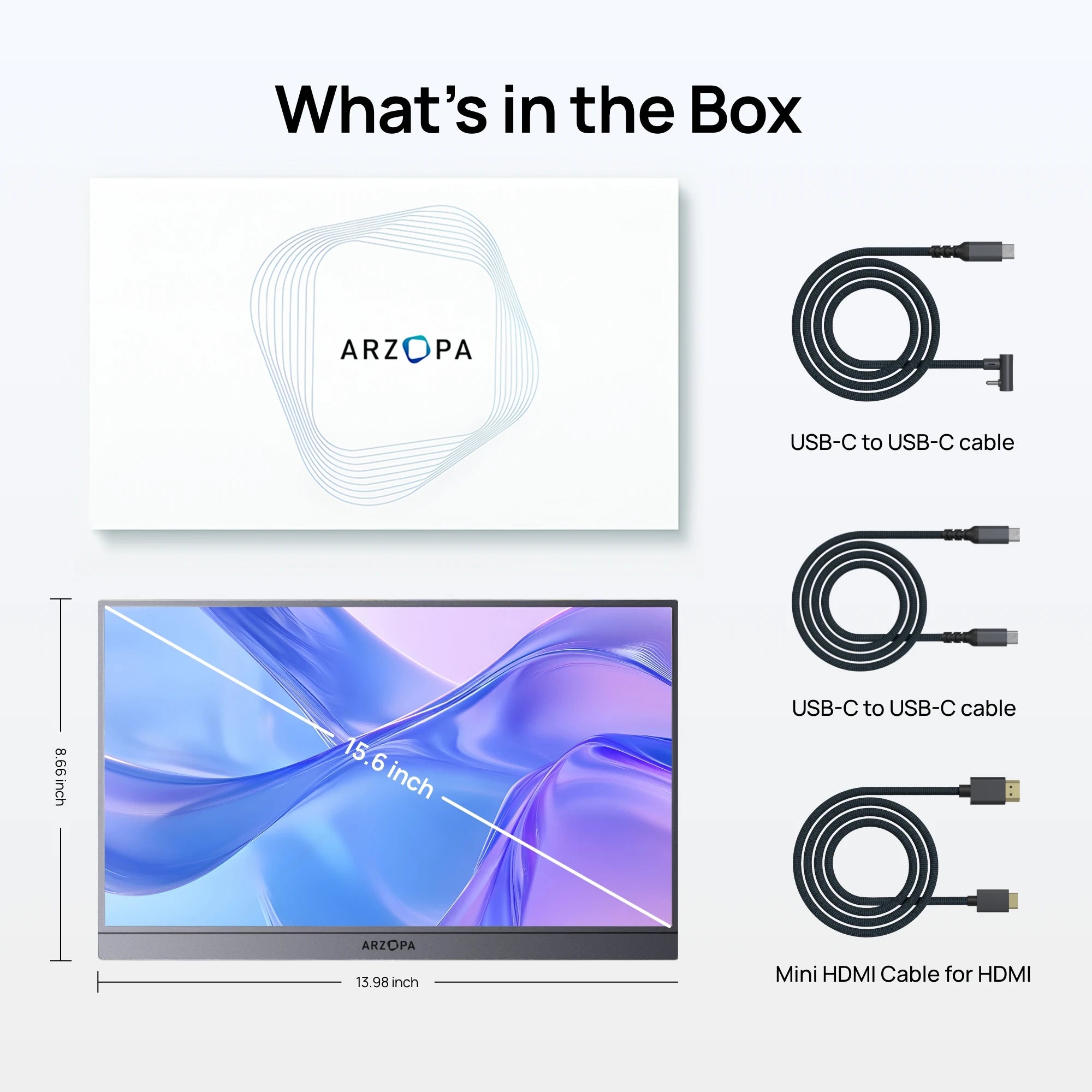 ARZOPA A1 15.6" Portable Monitor - FHD 1080p Ultra-Slim Display