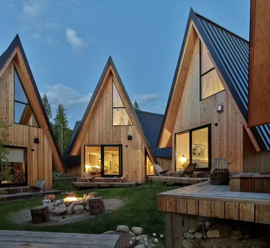 Triangle A-Frame Prefab Tiny Cabin Wooden Villa