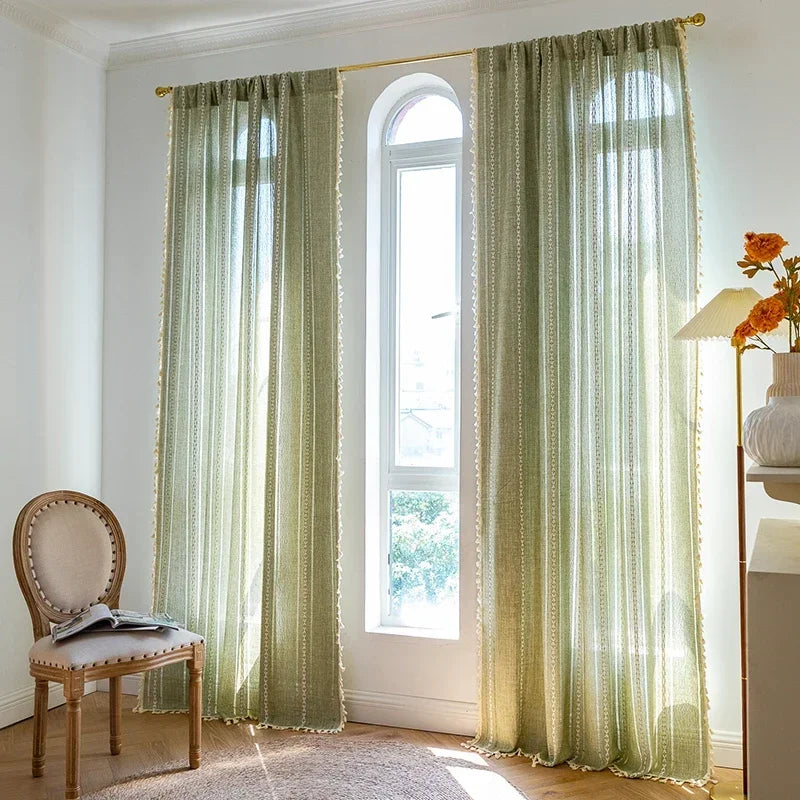 TASSEL JACQUARD CURTAINS - 500gsm, 14 Patterns, Rod Pocket - Textured Rooms
