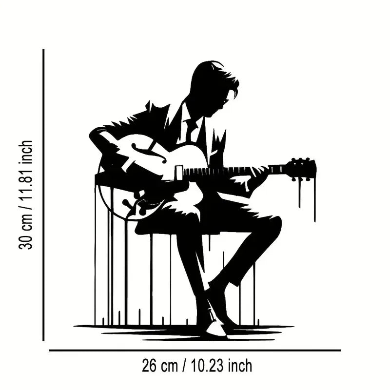 Metal Guitar Wall Art - Abstract Music Silhouette - Café Vibe