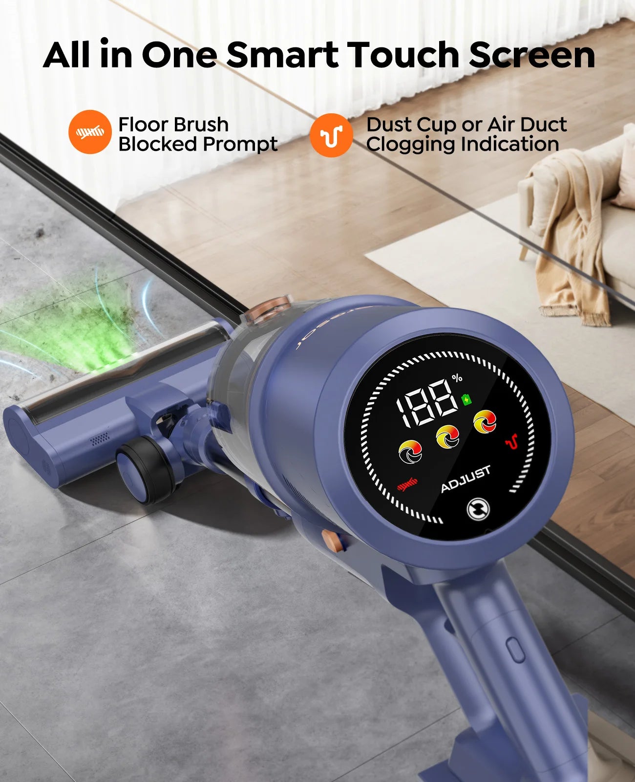 Laresar V11 Cordless Vacuum Cleaner – 650W, 75000PA Ultra-Strong Suction